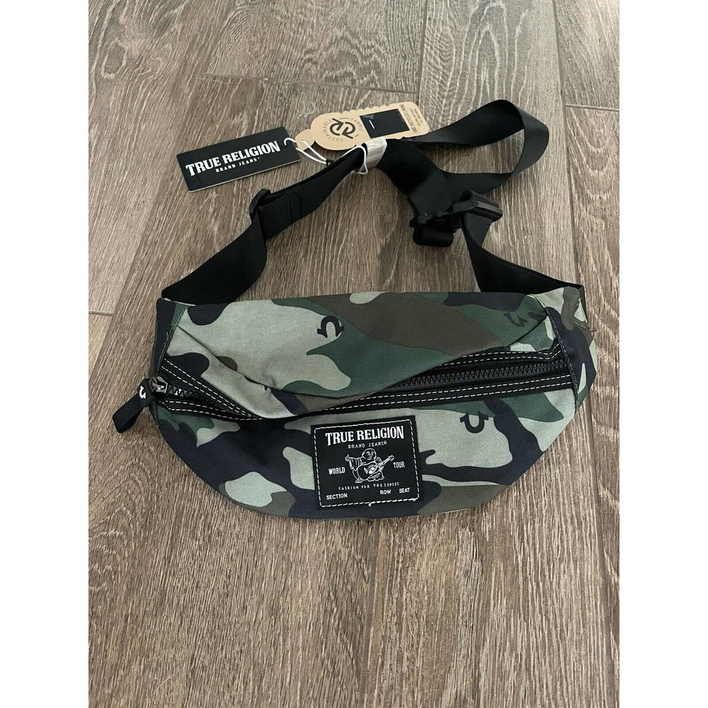 TRUE RELIGION Belt Bag Sling Pack Travel Bag Phone NWOT Esox TR101401 Camouflage